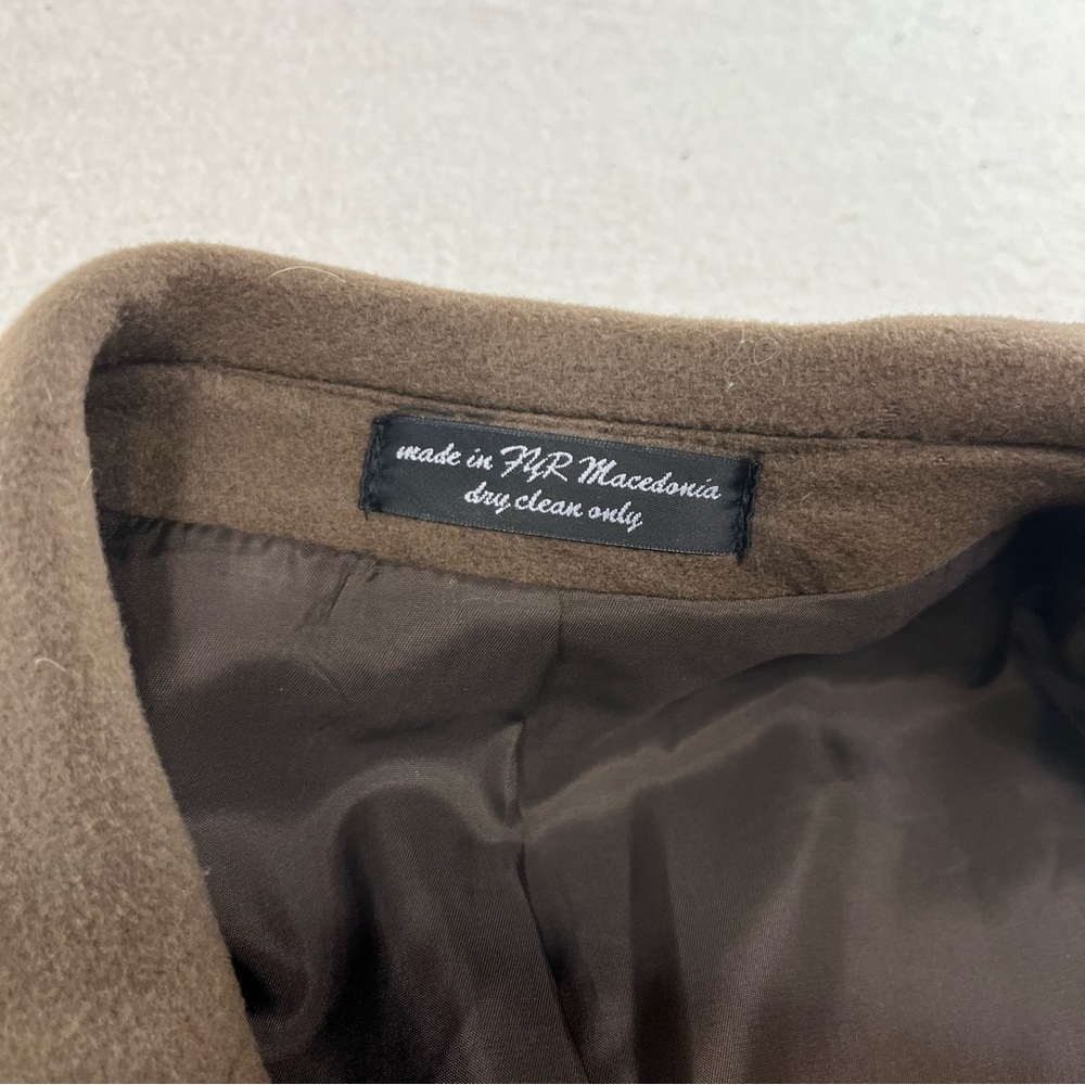 Vintage Weatherproof Brown Cashmere Blend Trench Coat Size R 42 - Picture 8 of 17
